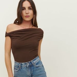 REFORMATION | Cello Knit Top in Chestnut, Size M